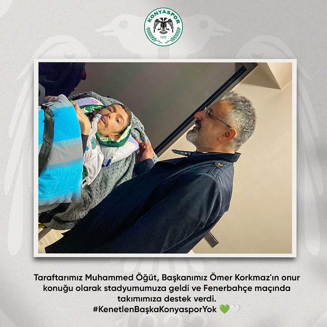 Konyaspor'un Önemli Destekçisi Muhammed Öğüt, Fenerbahçe Maçında Takımına Güç Verdi
