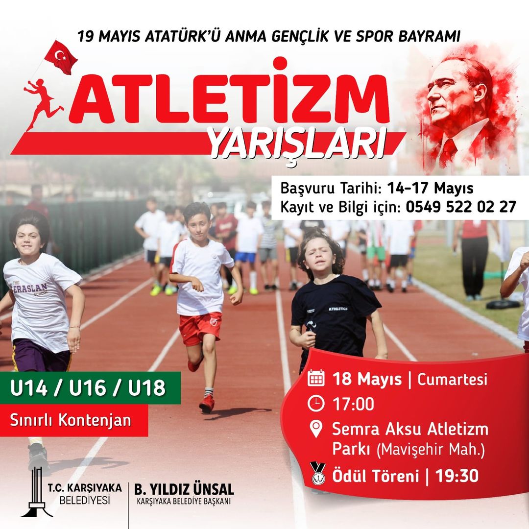19 Mayıs Atatürk'ü Anma, Gençlik ve Spor Bayramı'nda Atletizm Yarışları