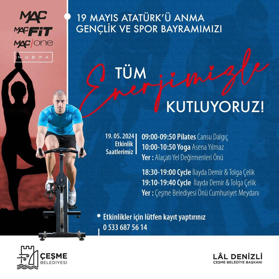 19 Mayıs Atatürk'ü Anma, Gençlik ve Spor Bayramı İzmir Çeşme Belediyesi Tarafından Kutlanıyor