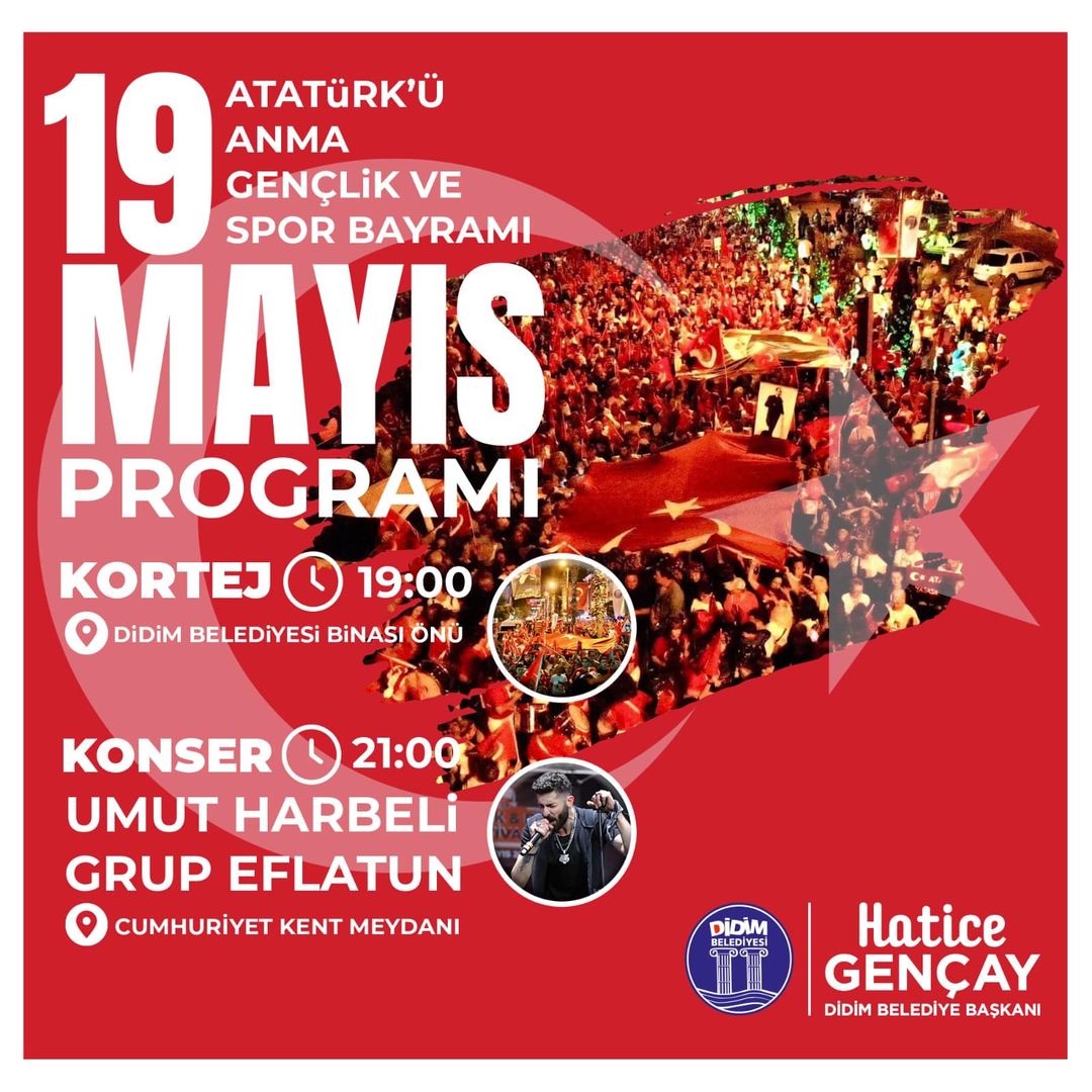 Didim Belediyesi, 19 Mayıs Atatürk’ü Anma, Gençlik ve Spor Bayramı Kutlamalarını Düzenliyor