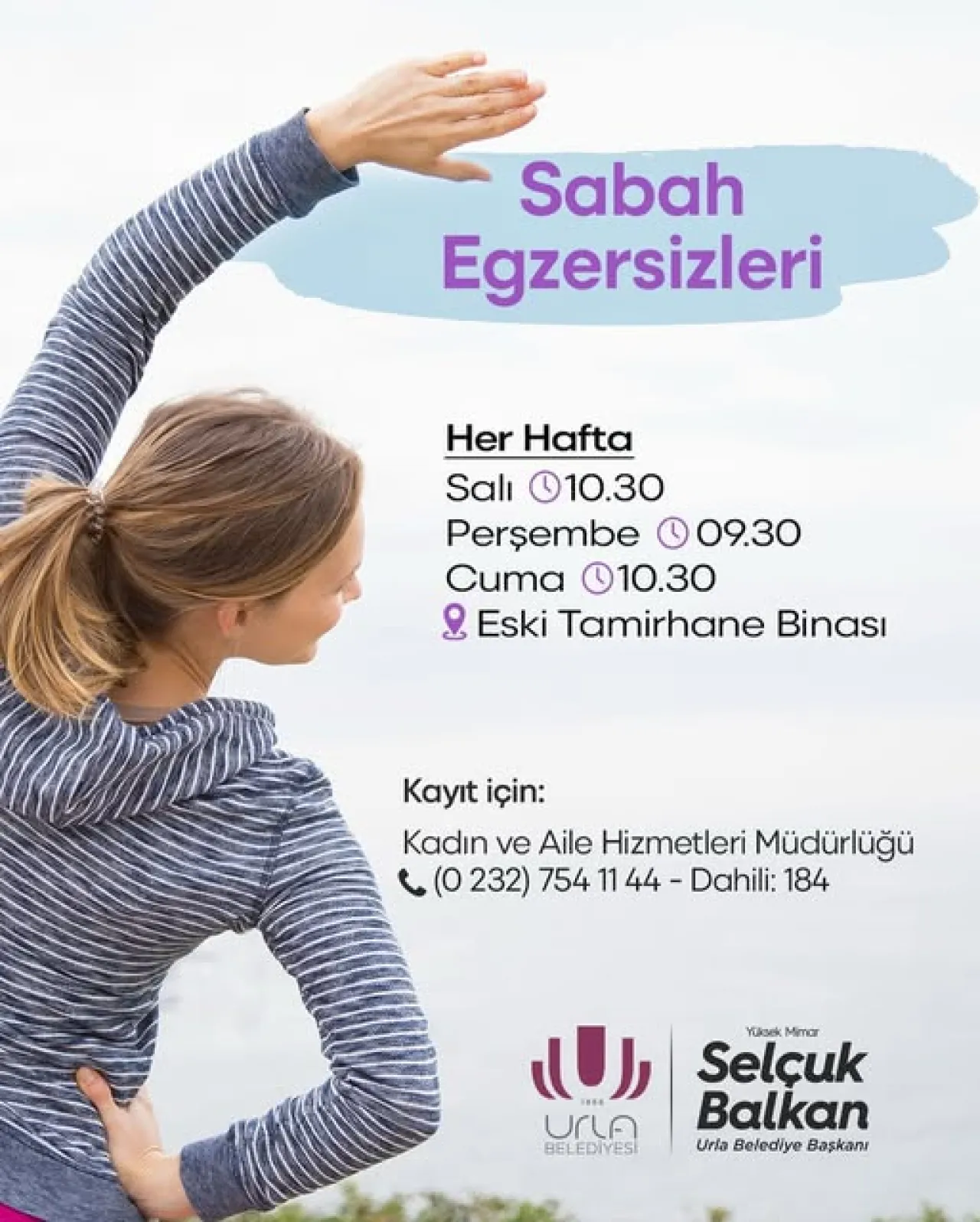 Urla'da Ücretsiz Sabah Sporu Başlıyor: Eski Tamirhane Binası Hareketlenecek