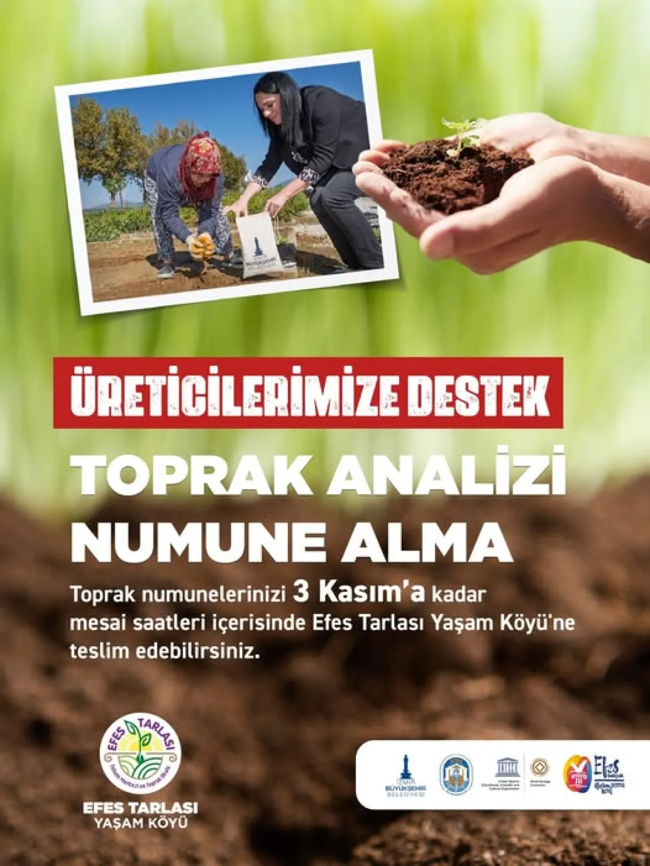 Efes Selçuk'ta Üreticilere Ücretsiz Toprak Analizi Hizmeti Başlıyor