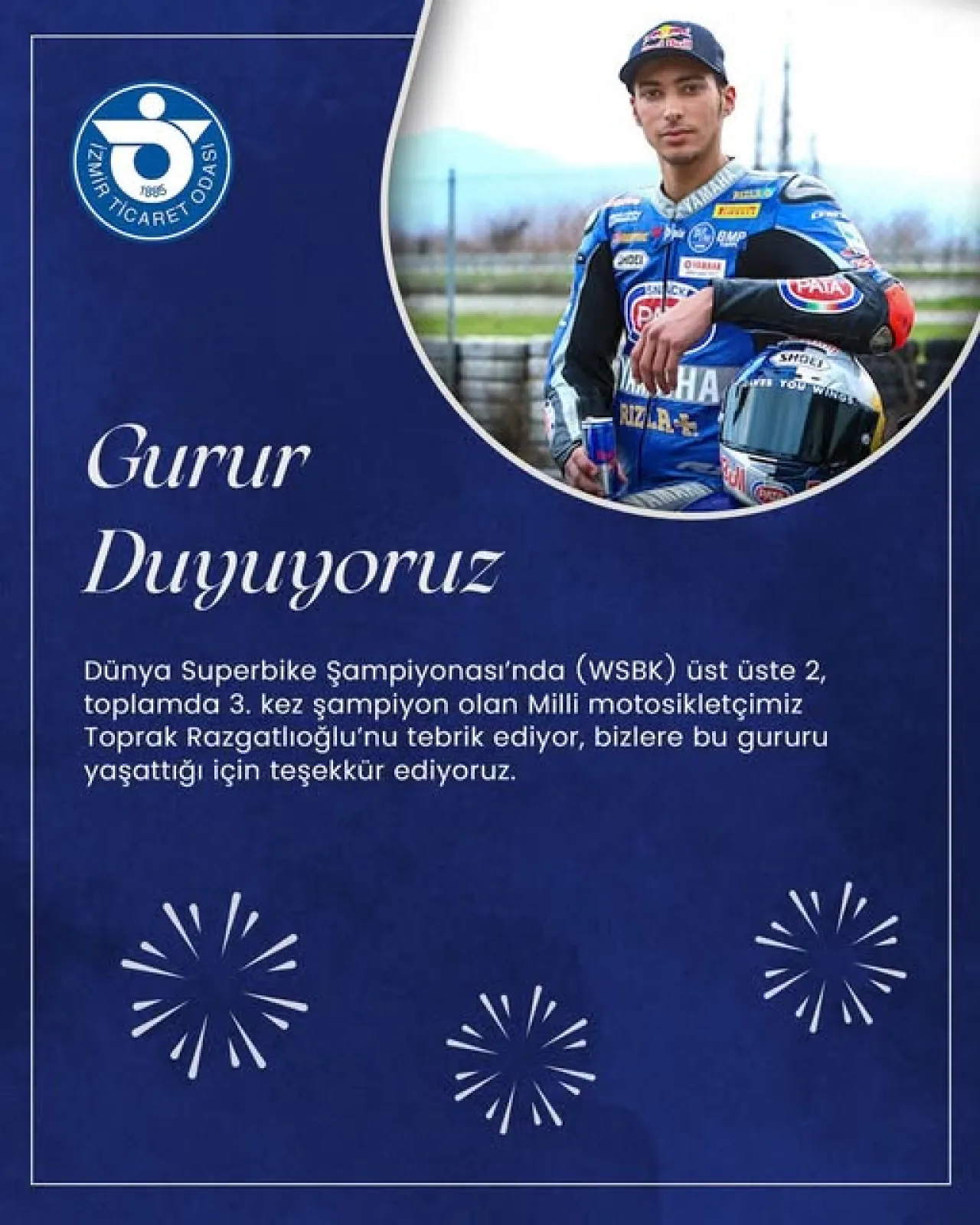 Toprak Razgatlıoğlu'nun WSBK Başarısı İzmir Ticaret Odası'ndan Tebrik Aldı