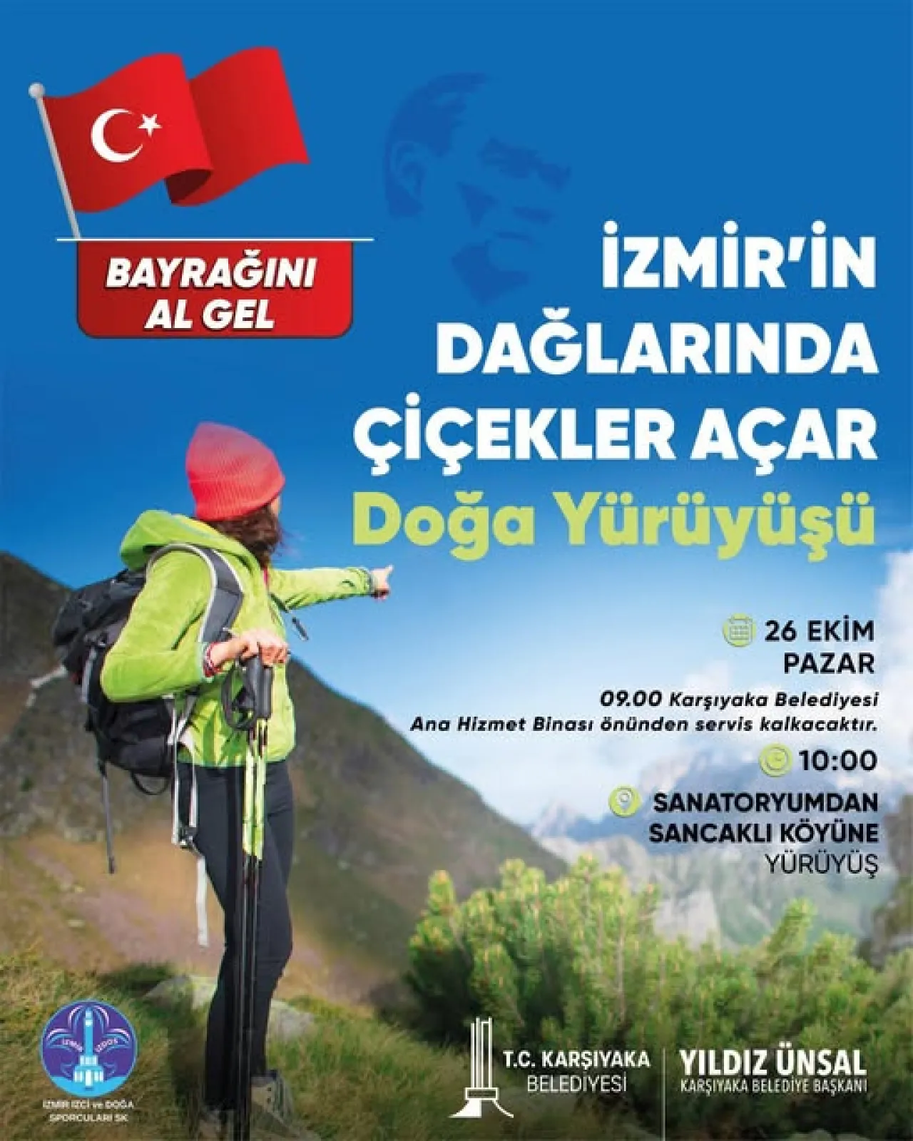 Karşıyaka'da Cumhuriyet Coşkusu Doğa Yürüyüşü ile Buluşuyor