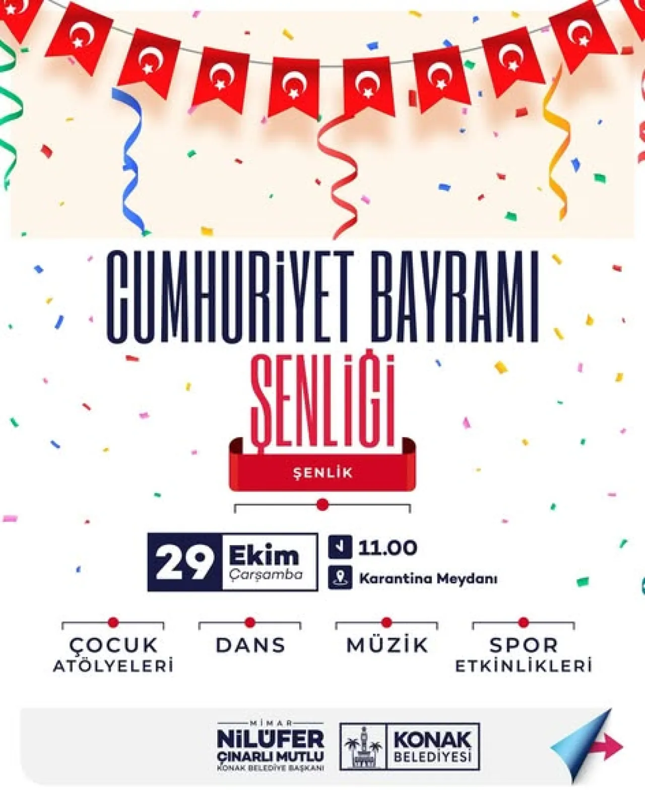 Konak'ta Cumhuriyet Coşkusu: Karantina Meydanı'nda 102. Yıl Şenliği