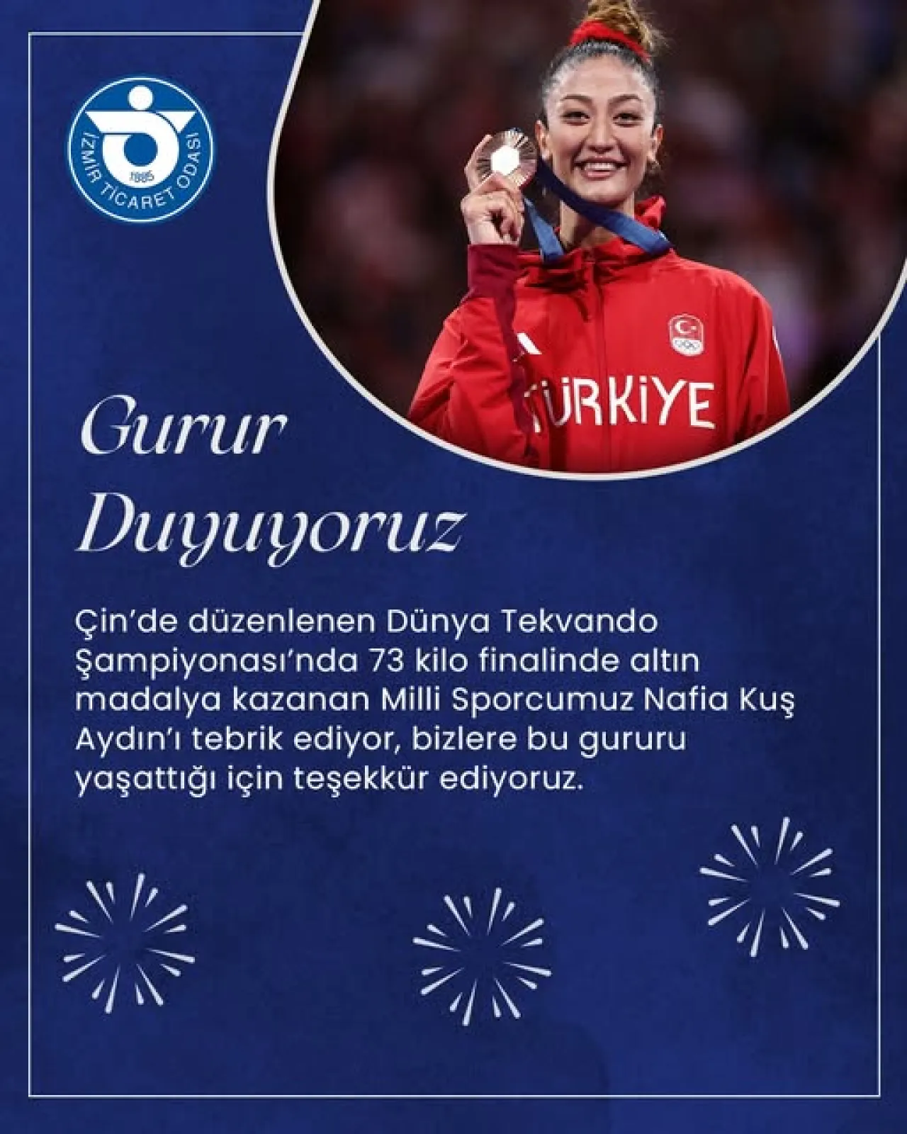 Aydınlı Milli Tekvandocu Nafia Kuş, Dünya Şampiyonu Oldu