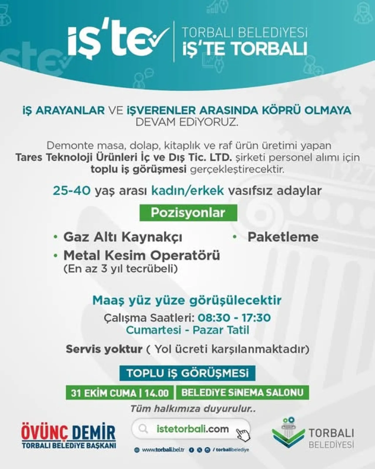 Torbalı Belediyesi İşte Torbalı Projesi ile İstihdam Köprüsü Kuruyor