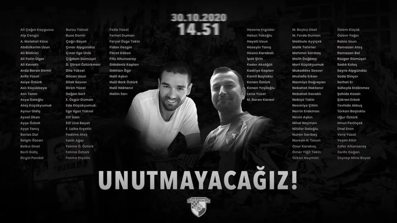 Göztepe'den Depremde Hayatını Kaybedenler Anısına Duygusal Mesaj