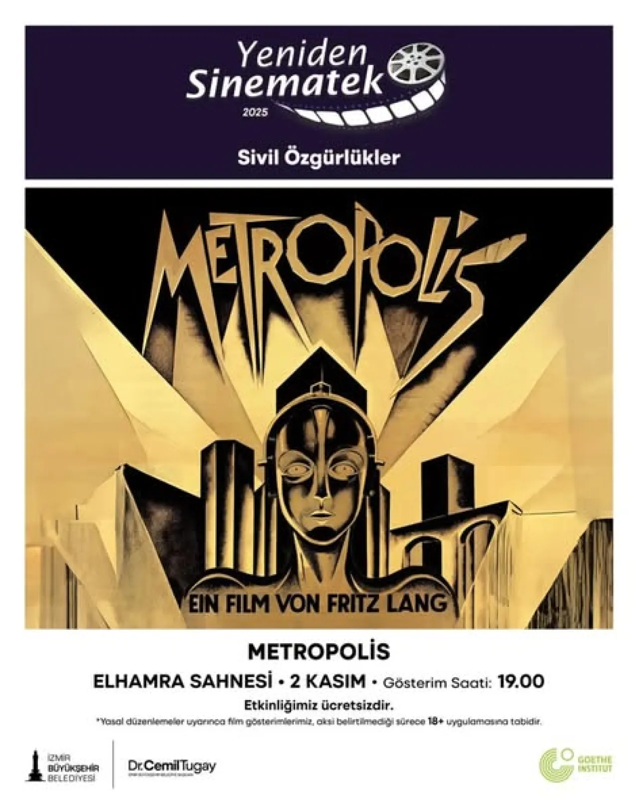 İzmir'de Sinemaseverlerle Buluşuyor: Fritz Lang'ın Başyapıtı Metropolis
