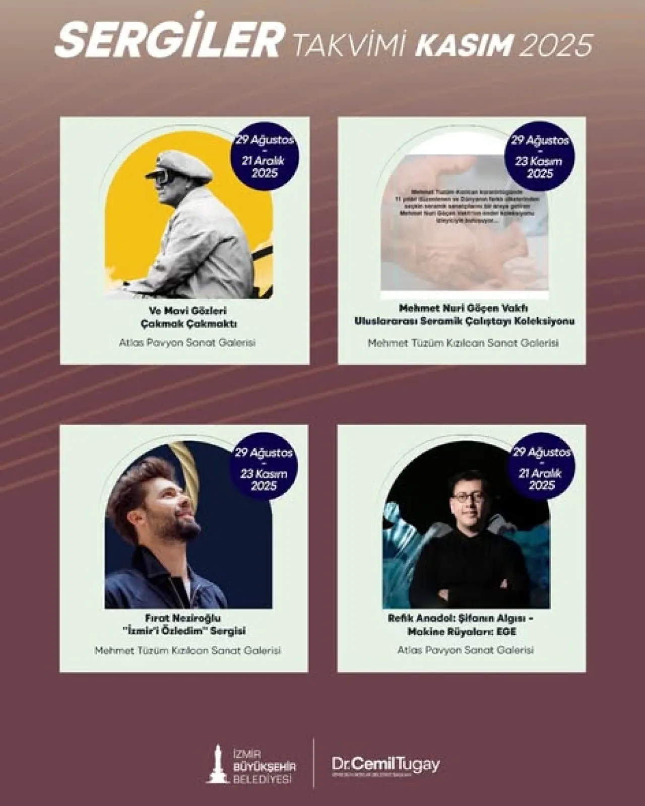 İzmir Büyükşehir Belediyesi Kasım Ayı Sergi Takvimini Açıkladı